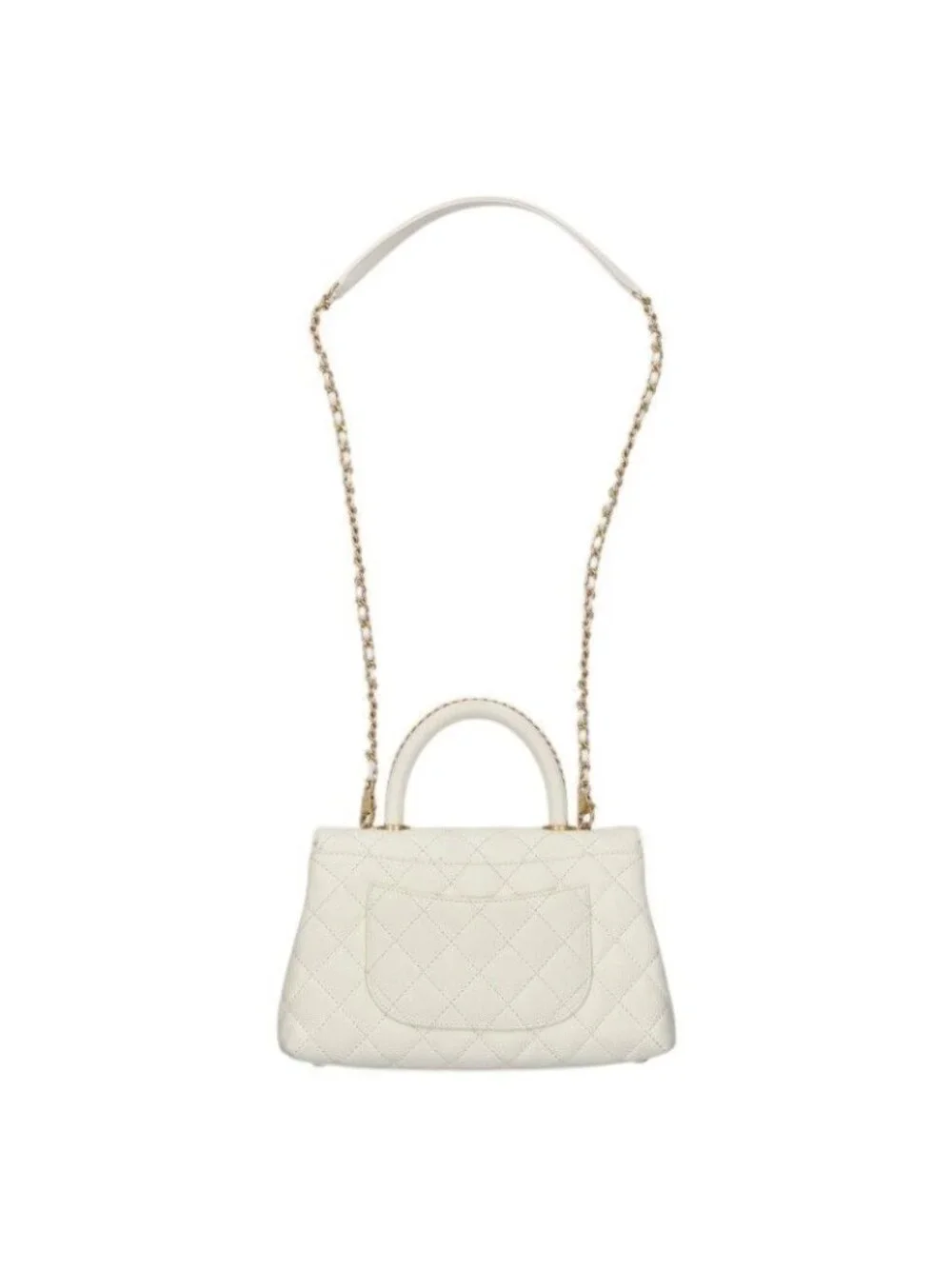Chanel Top Handle Quilted CC Logo 2-Way Shoulder Bag 24